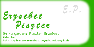 erzsebet piszter business card