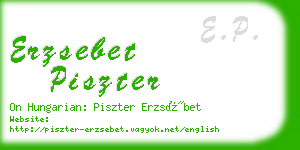 erzsebet piszter business card